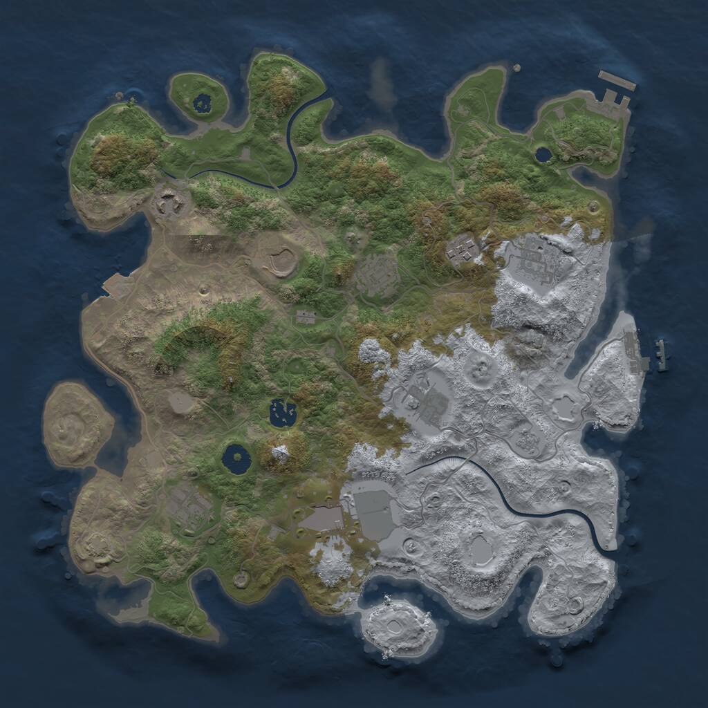 Rust Map: Procedural Map, Size: 3700, Seed: 1608848196, 14 Monuments