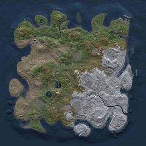 Thumbnail Rust Map: Procedural Map, Size: 3700, Seed: 1608848196, 14 Monuments