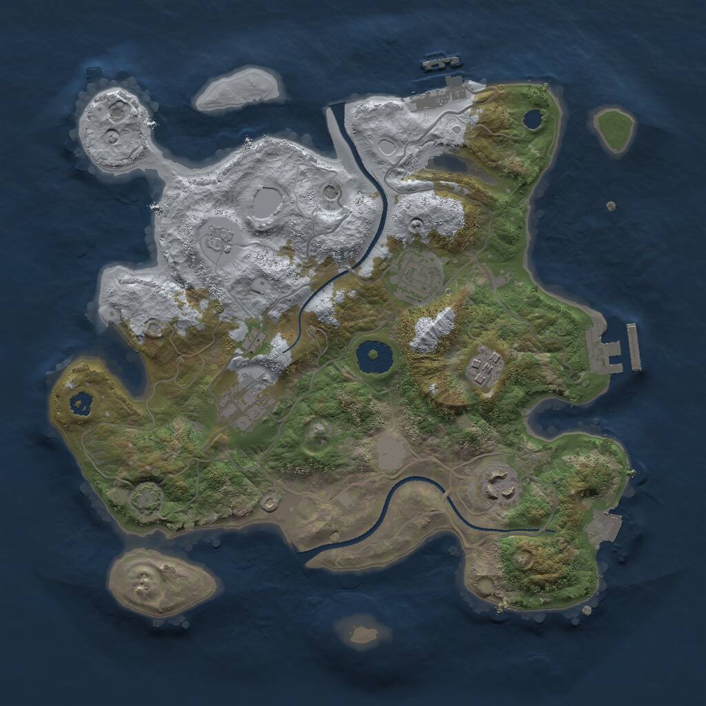 Rust Map: Procedural Map, Size: 3000, Seed: 250510451, 10 Monuments