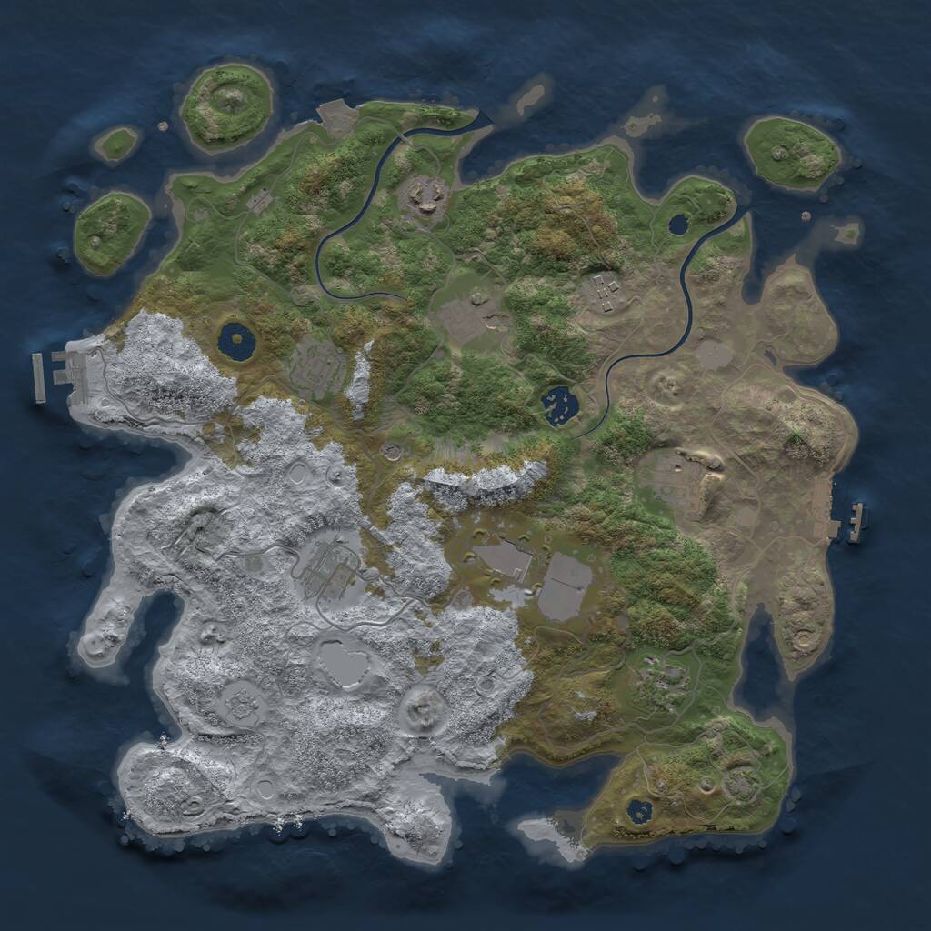 Rust Map: Procedural Map, Size: 3750, Seed: 839661824, 15 Monuments