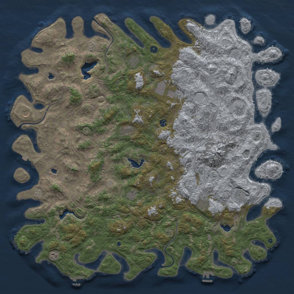 Rust Map: Procedural Map, Size: 6000, Seed: 1994336869, 17 Monuments