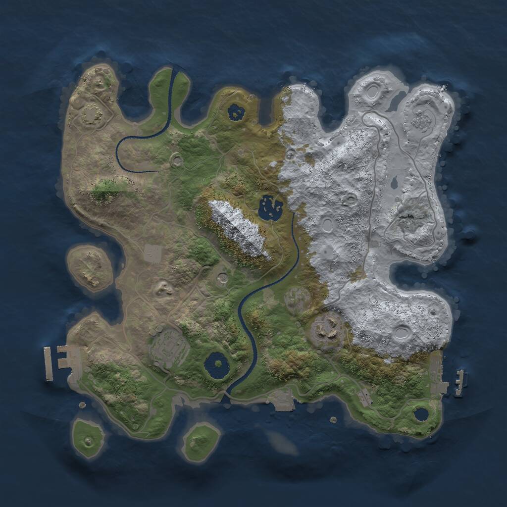 Rust Map: Procedural Map, Size: 3000, Seed: 5563556, 9 Monuments