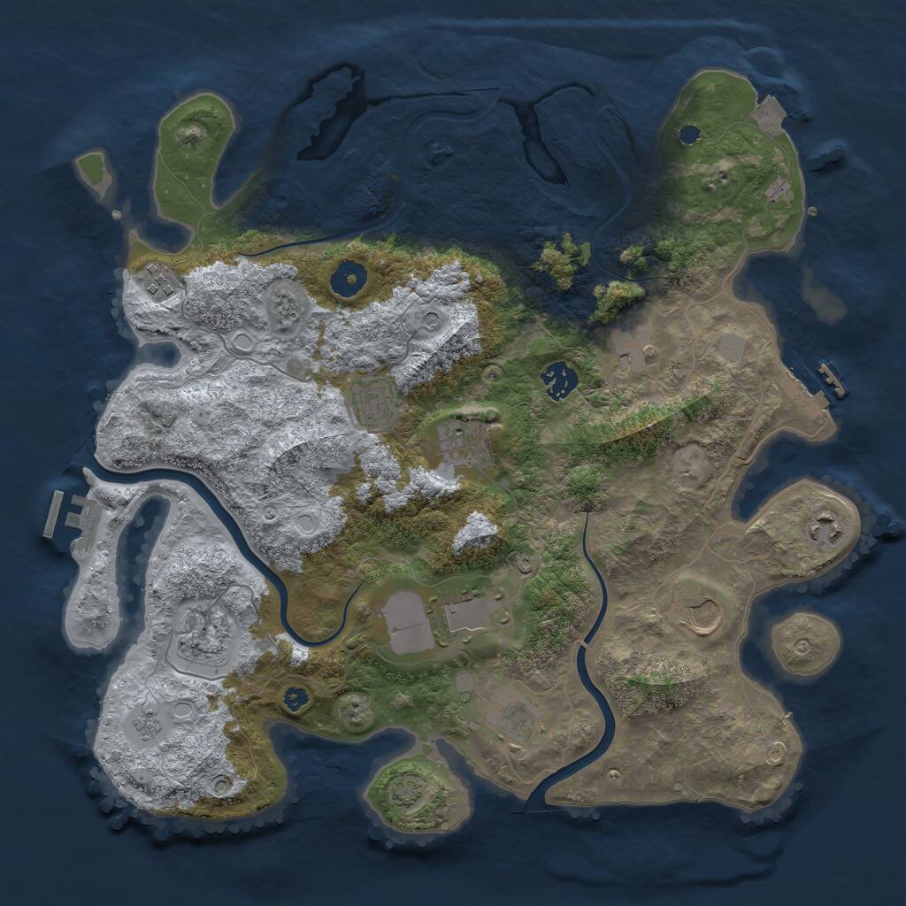Rust Map: Procedural Map, Size: 3800, Seed: 1244928896, 16 Monuments