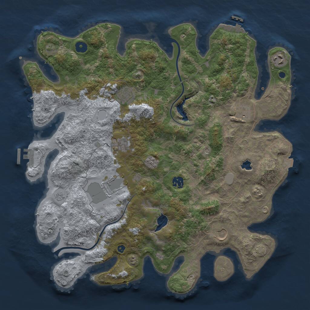 Rust Map: Procedural Map, Size: 4000, Seed: 249, 14 Monuments