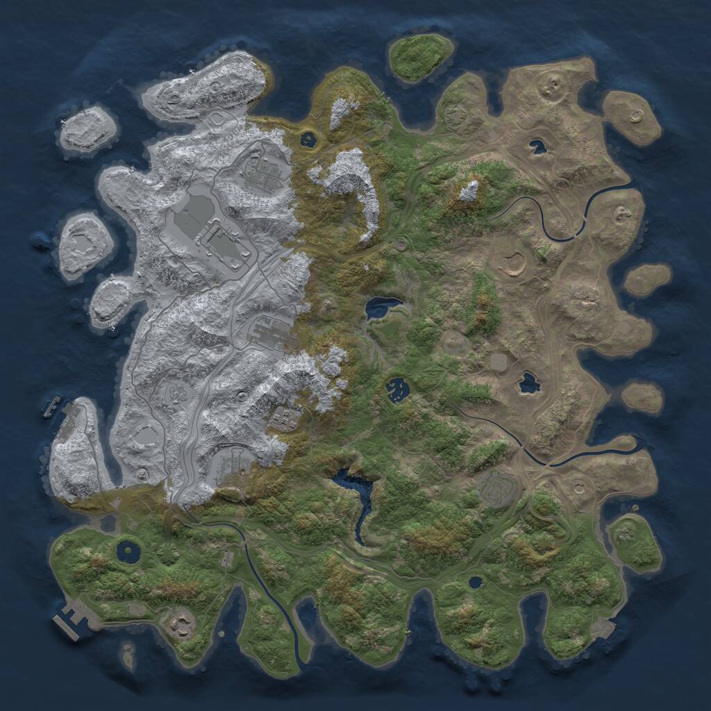 Rust Map: Procedural Map, Size: 4500, Seed: 14523, 15 Monuments