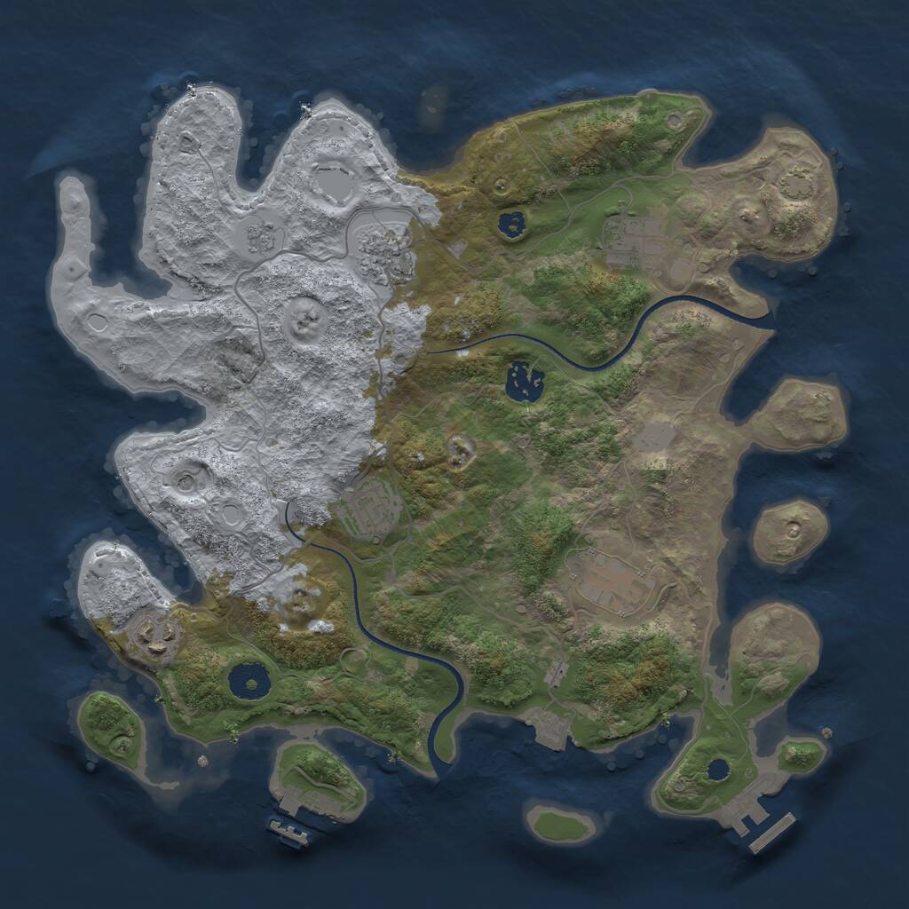 Rust Map: Procedural Map, Size: 3400, Seed: 1945, 12 Monuments