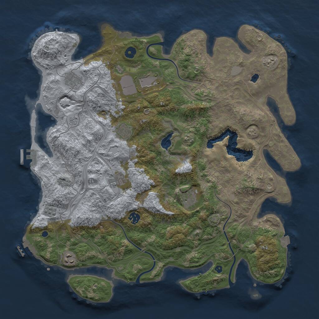 Rust Map: Procedural Map, Size: 4250, Seed: 791984305, 14 Monuments