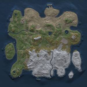 Thumbnail Rust Map: Procedural Map, Size: 3500, Seed: 954025923, 13 Monuments