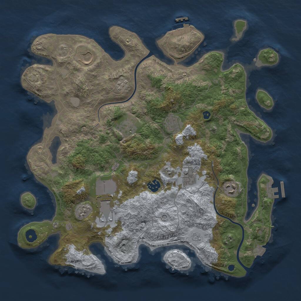 Rust Map: Procedural Map, Size: 3750, Seed: 13372, 14 Monuments