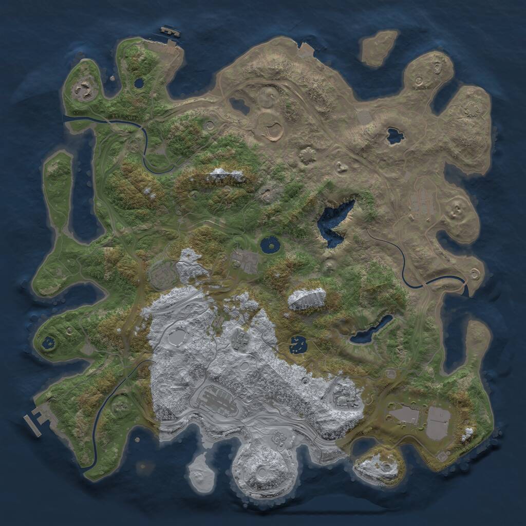 Rust Map: Procedural Map, Size: 4250, Seed: 1440600007, 16 Monuments