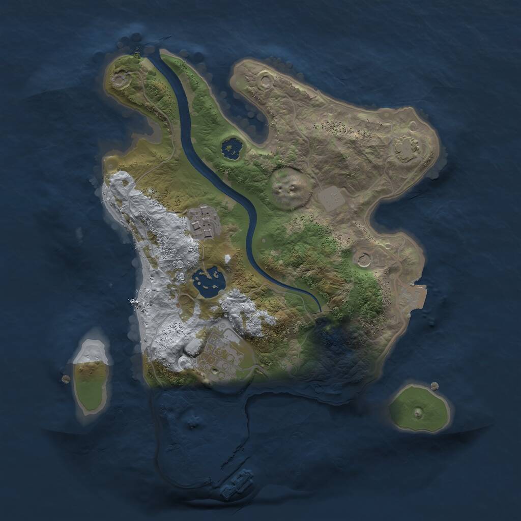 Rust Map: Procedural Map, Size: 2500, Seed: 70801, 7 Monuments