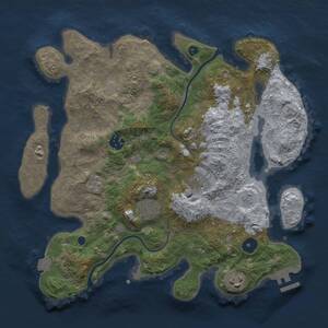 Thumbnail Rust Map: Procedural Map, Size: 3300, Seed: 121332869, 10 Monuments