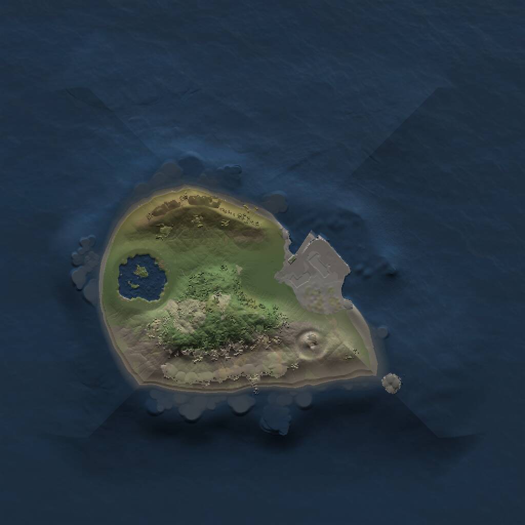 Rust Map: Procedural Map, Size: 1100, Seed: 22222222, 1 Monuments