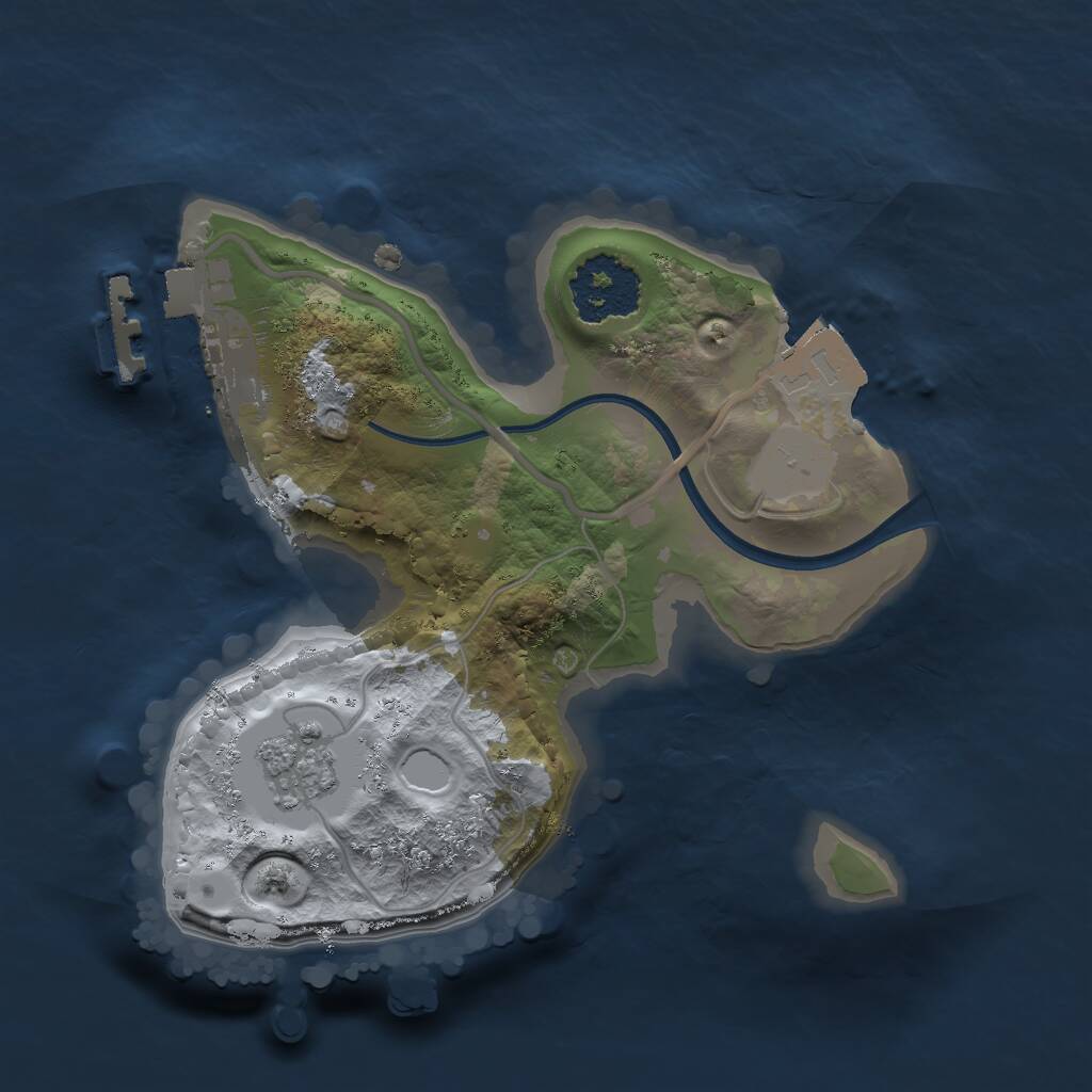 Rust Map: Procedural Map, Size: 1600, Seed: 5512345, 3 Monuments