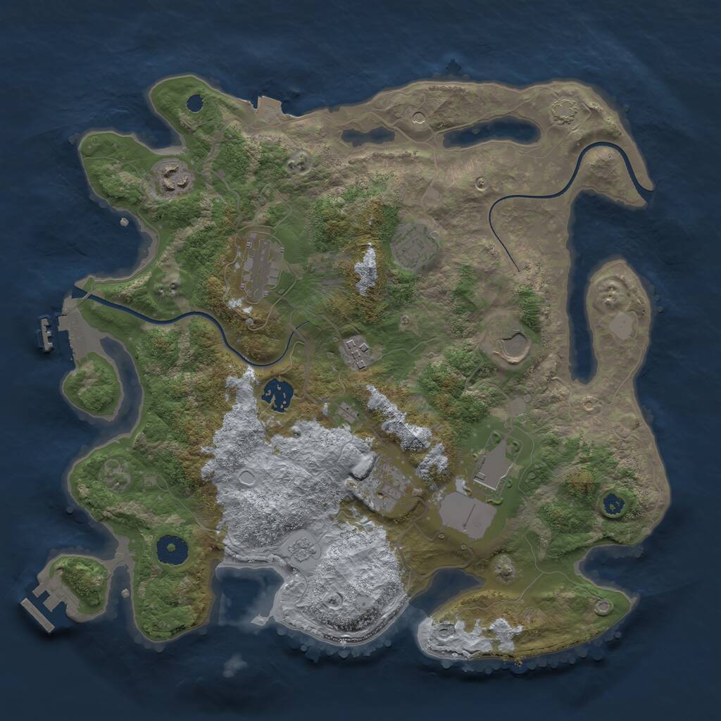 Rust Map: Procedural Map, Size: 3500, Seed: 248839725, 14 Monuments