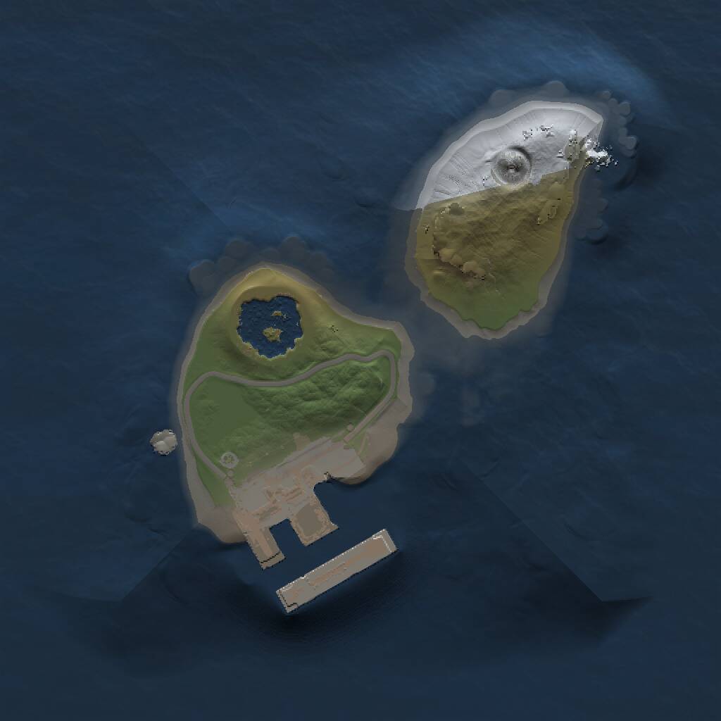 Rust Map: Procedural Map, Size: 1150, Seed: 1, 2 Monuments