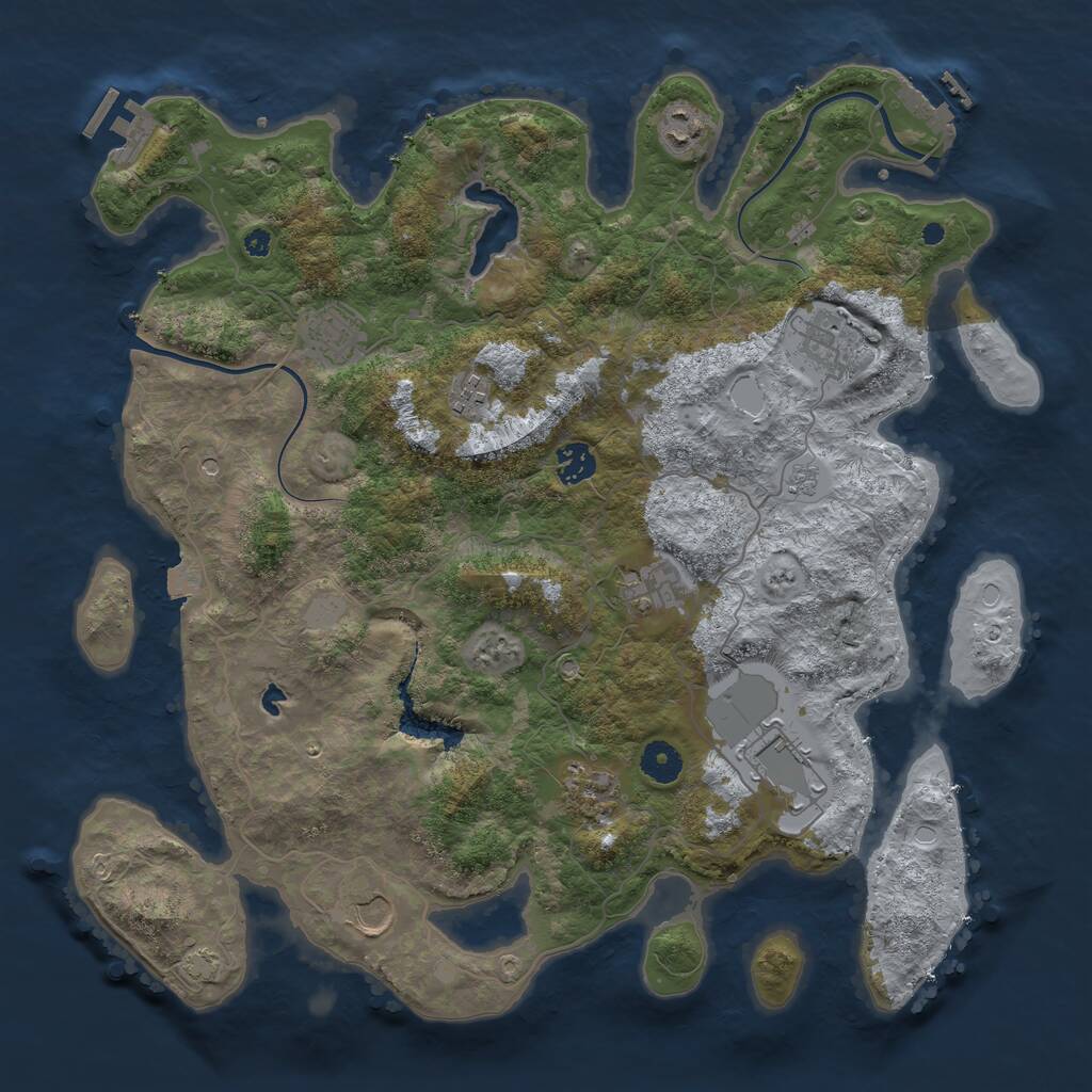 Rust Map: Procedural Map, Size: 4000, Seed: 465067564, 15 Monuments