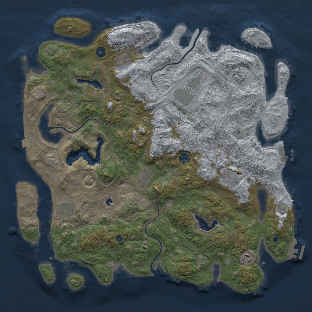 Rust Map: Procedural Map, Size: 4500, Seed: 890728286, 15 Monuments