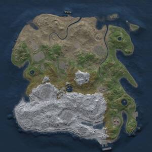Thumbnail Rust Map: Procedural Map, Size: 3500, Seed: 1237994574, 14 Monuments