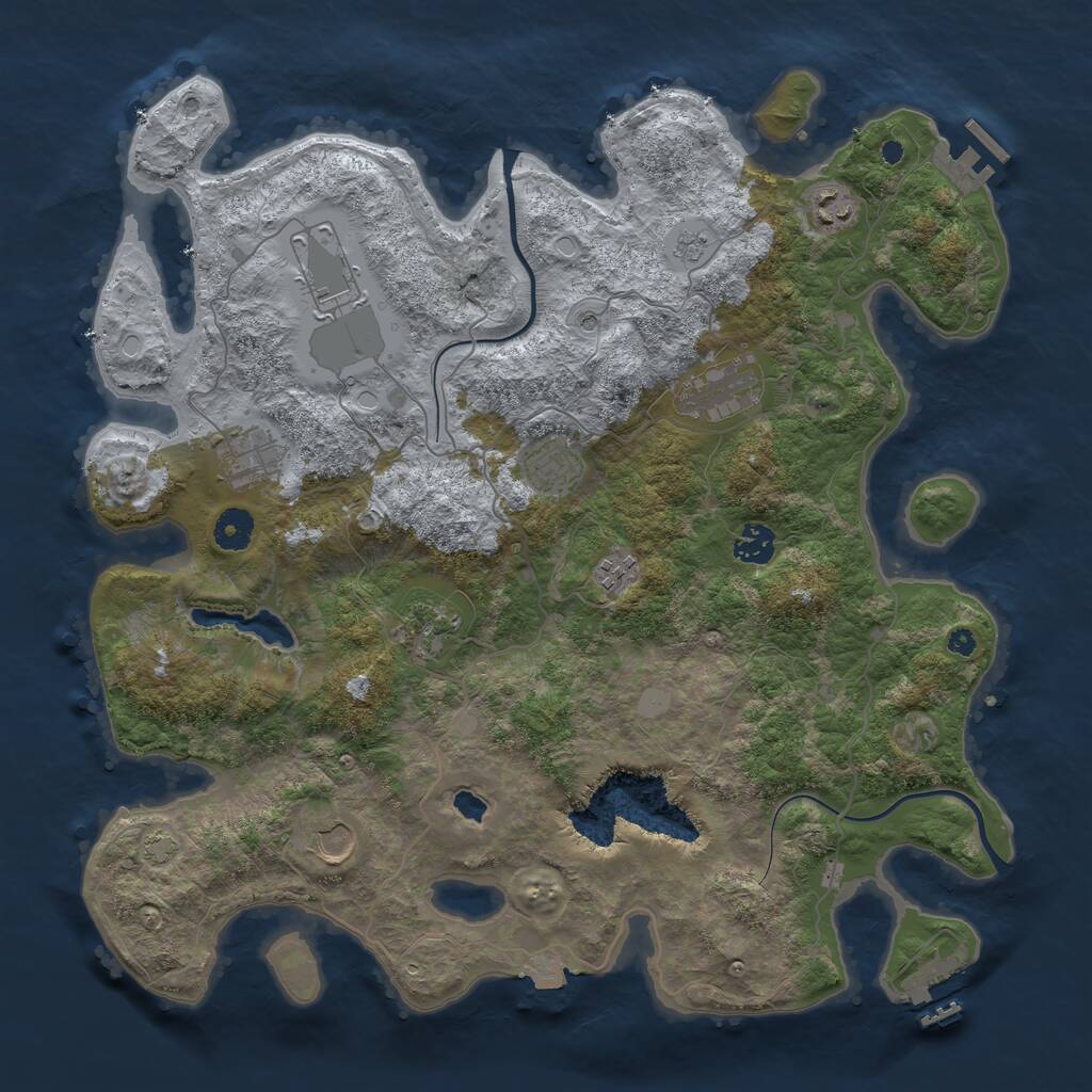 Rust Map: Procedural Map, Size: 4000, Seed: 786168492, 15 Monuments