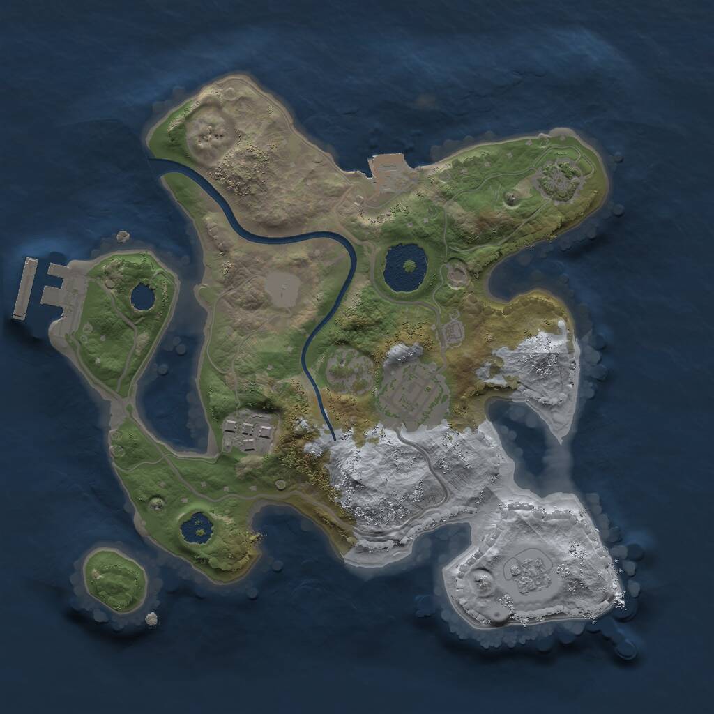 Rust Map: Procedural Map, Size: 2300, Seed: 387808816, 6 Monuments