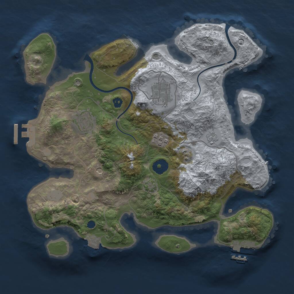 Rust Map: Procedural Map, Size: 2950, Seed: 1234567890, 9 Monuments