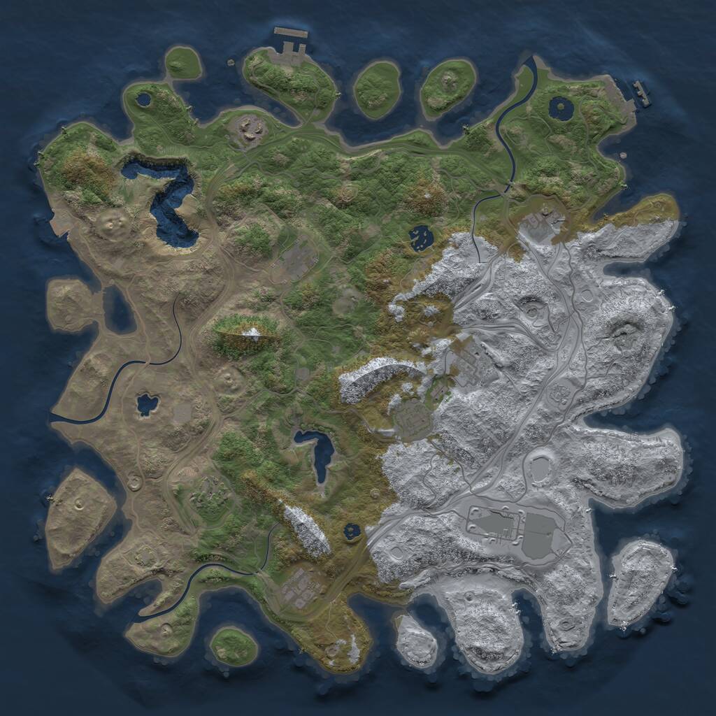 Rust Map: Procedural Map, Size: 4300, Seed: 216061595, 15 Monuments