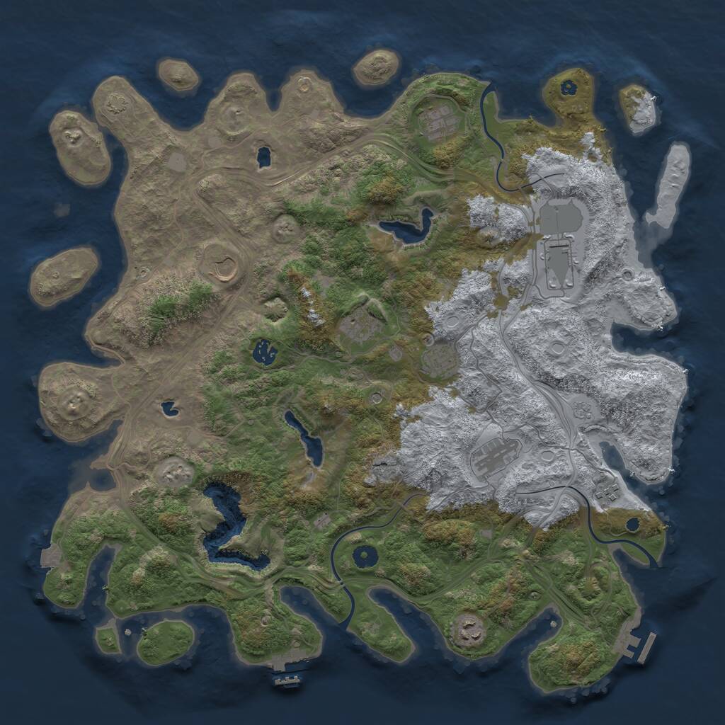 Rust Map: Procedural Map, Size: 4500, Seed: 484882778, 15 Monuments