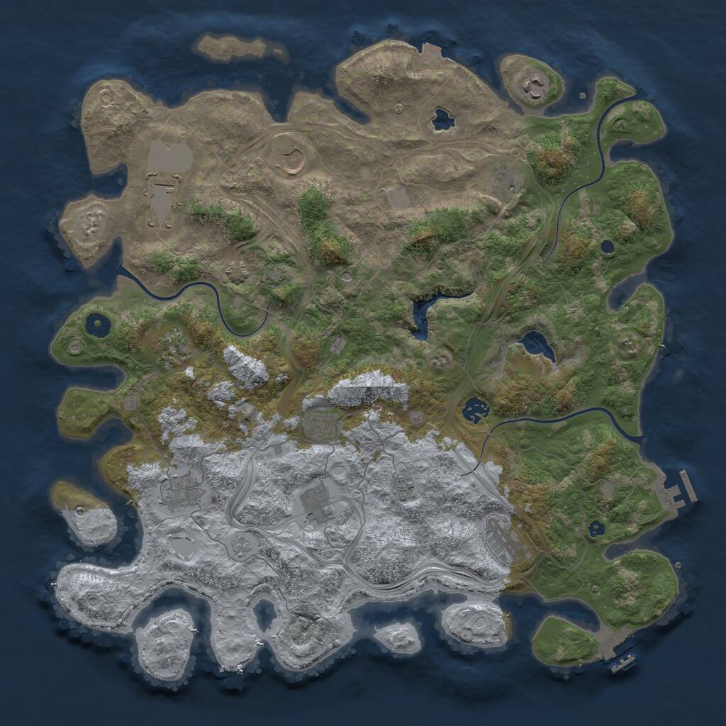 Rust Map: Procedural Map, Size: 4350, Seed: 7839202, 17 Monuments