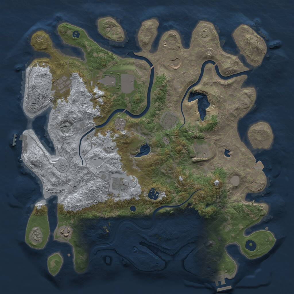 Rust Map: Procedural Map, Size: 4000, Seed: 544124837, 15 Monuments