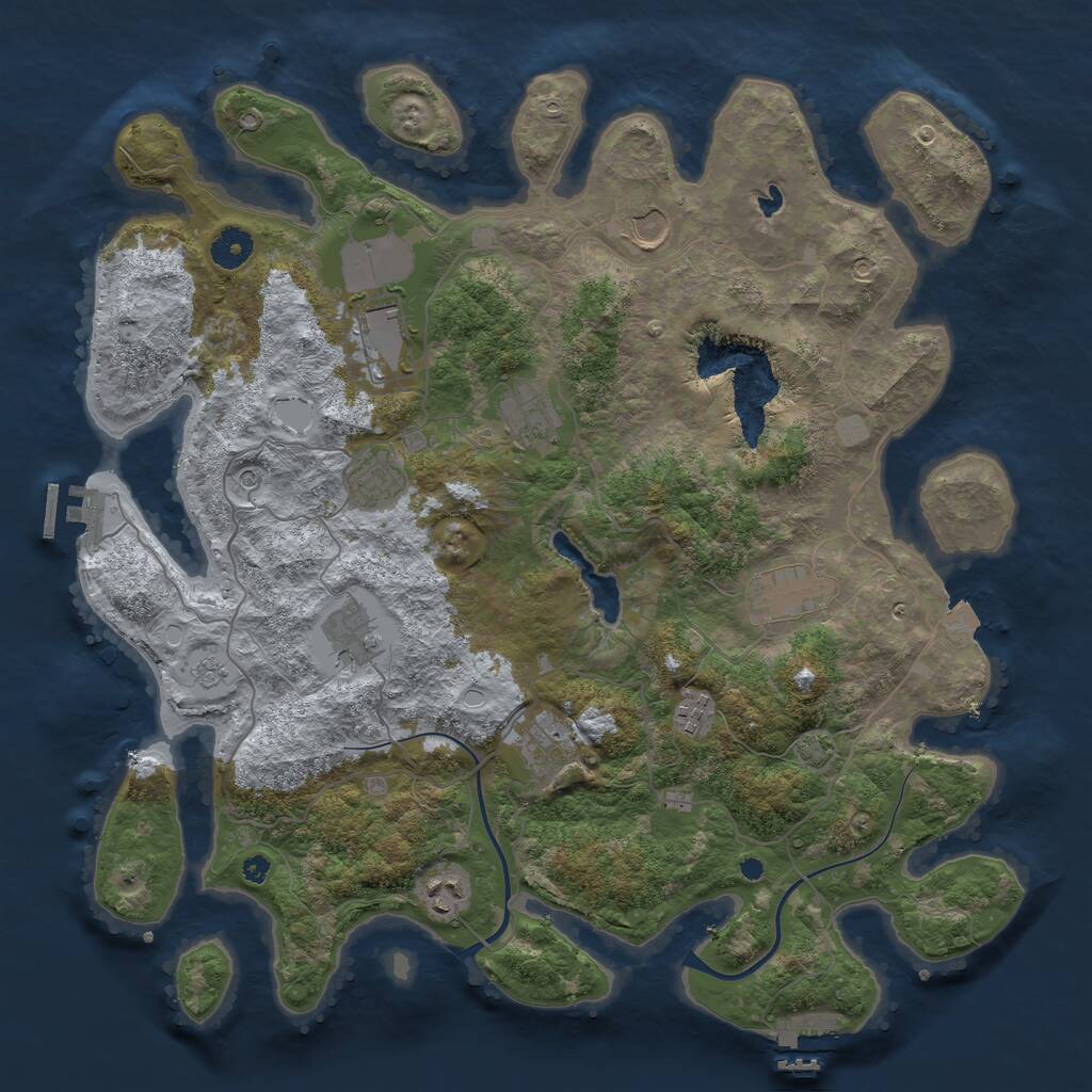 Rust Map: Procedural Map, Size: 4000, Seed: 544124837, 15 Monuments