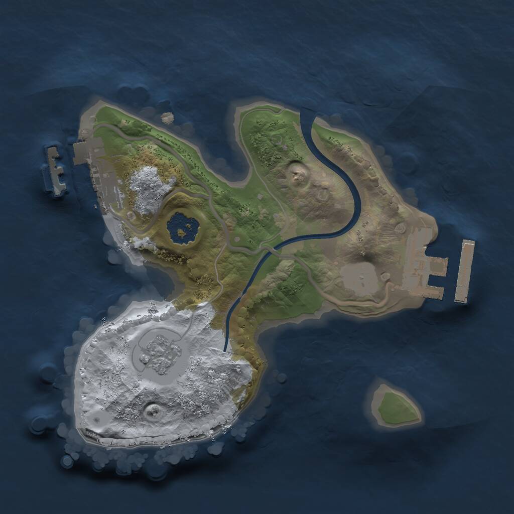 Rust Map: Procedural Map, Size: 1650, Seed: 5512345, 4 Monuments