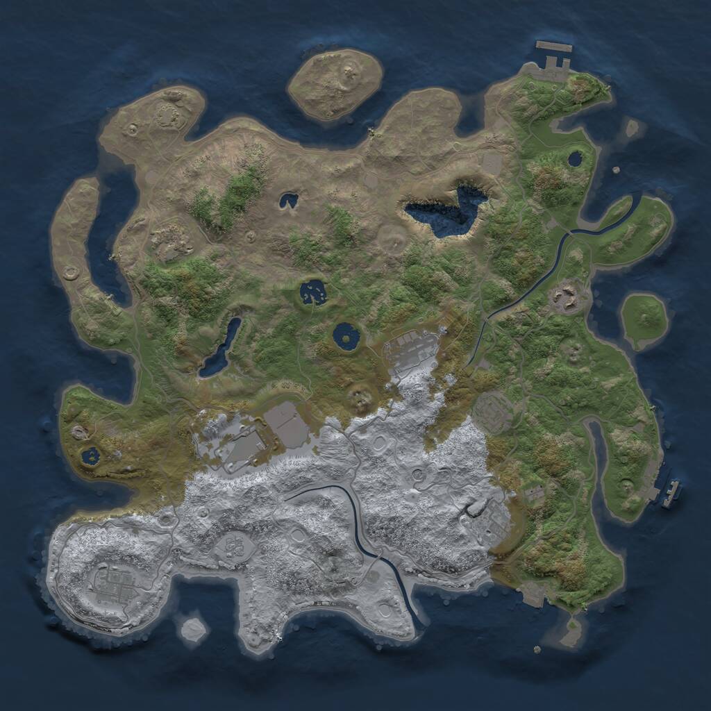 Rust Map: Procedural Map, Size: 4000, Seed: 1315569956, 14 Monuments