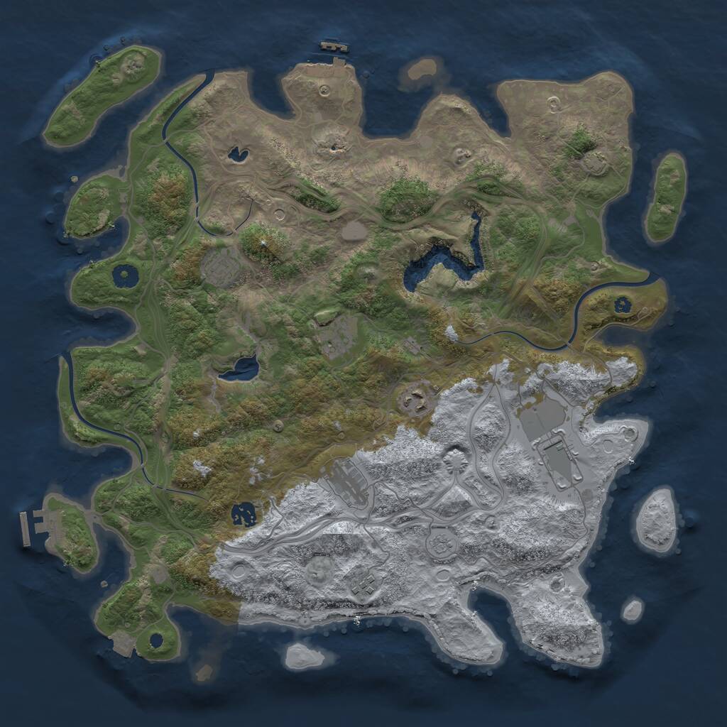 Rust Map: Procedural Map, Size: 4250, Seed: 1542824617, 13 Monuments