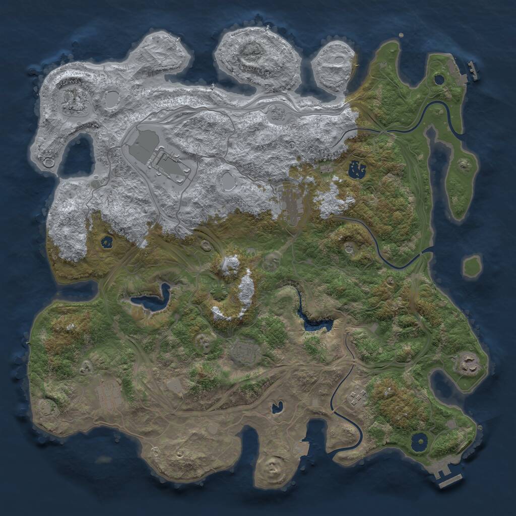 Rust Map: Procedural Map, Size: 4250, Seed: 1852009073, 14 Monuments