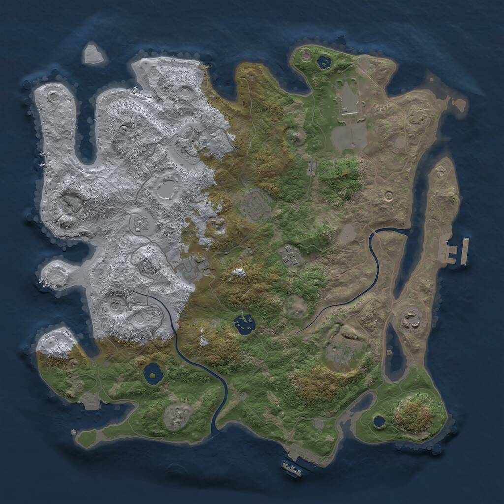 Rust Map: Procedural Map, Size: 3700, Seed: 219164902, 14 Monuments