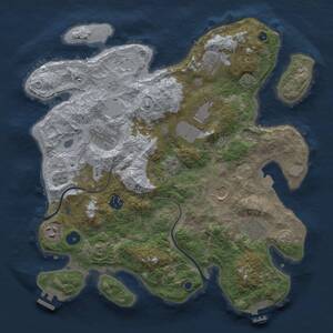 Thumbnail Rust Map: Procedural Map, Size: 3700, Seed: 1442604964, 14 Monuments