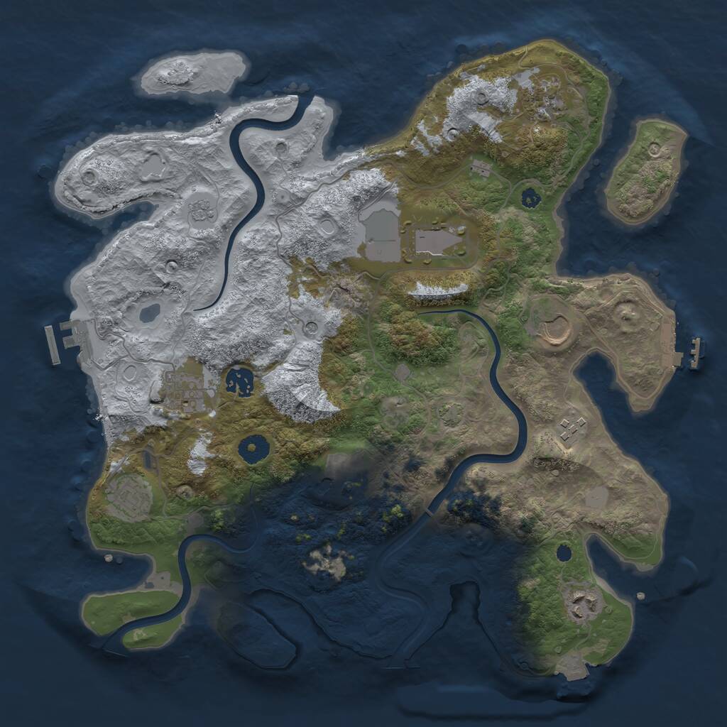 Rust Map: Procedural Map, Size: 3700, Seed: 1442604964, 15 Monuments