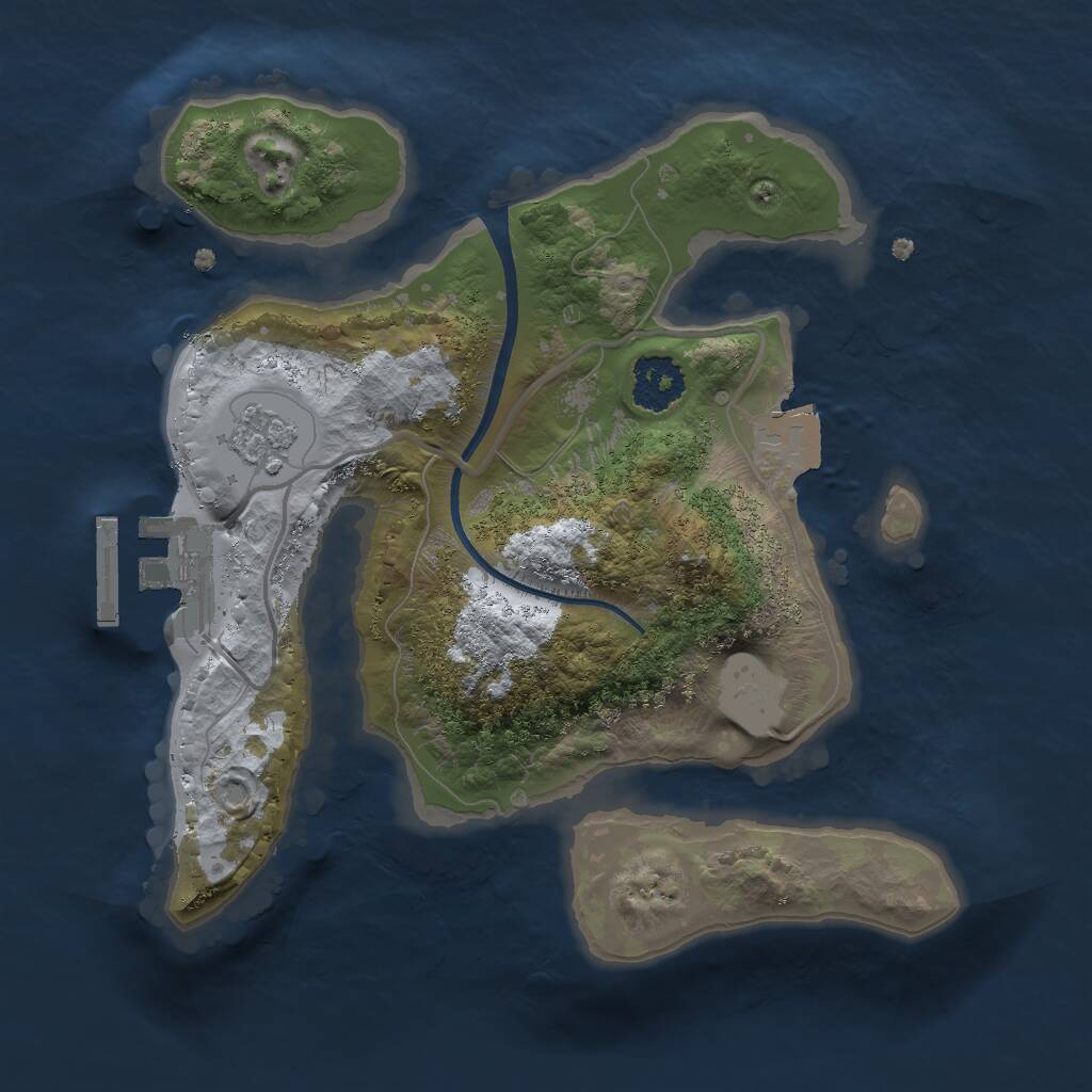 Rust Map: Procedural Map, Size: 2000, Seed: 41585731, 3 Monuments