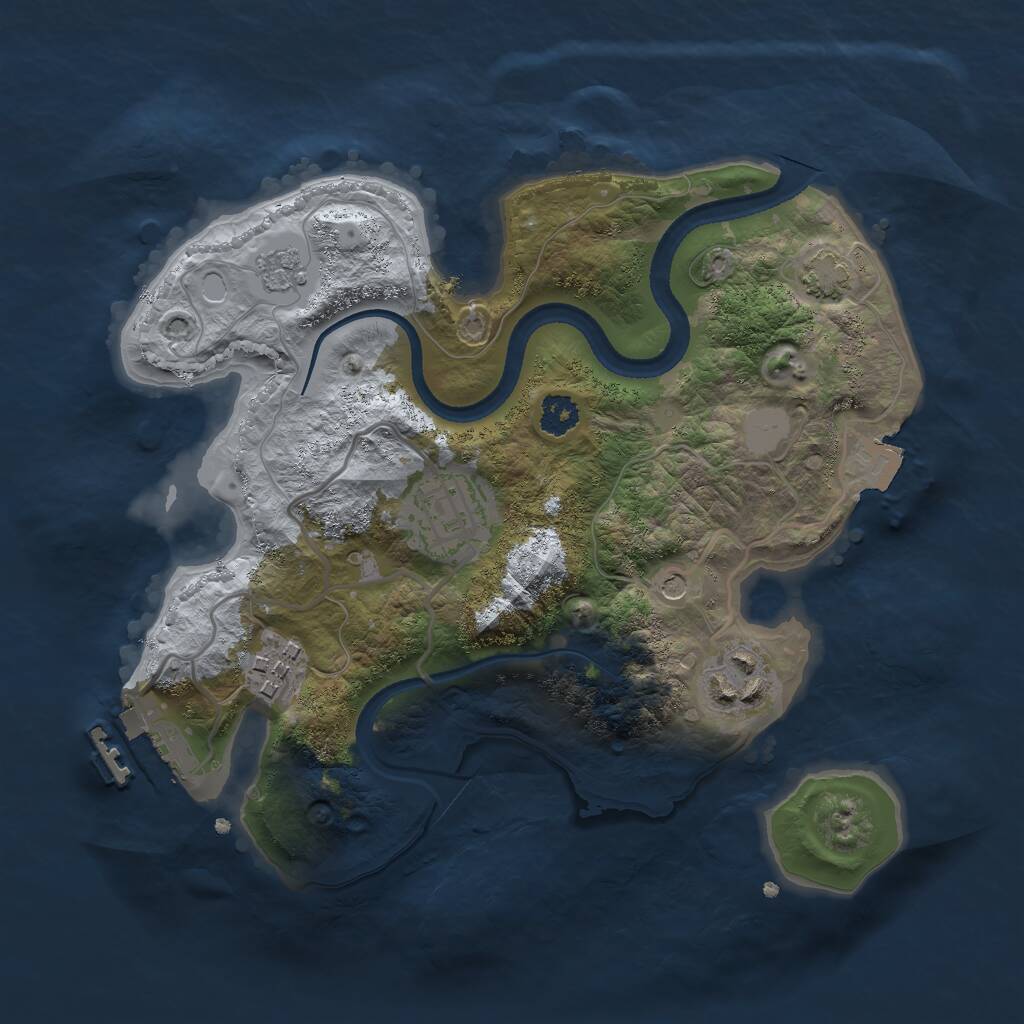 Rust Map: Procedural Map, Size: 2555, Seed: 8, 8 Monuments