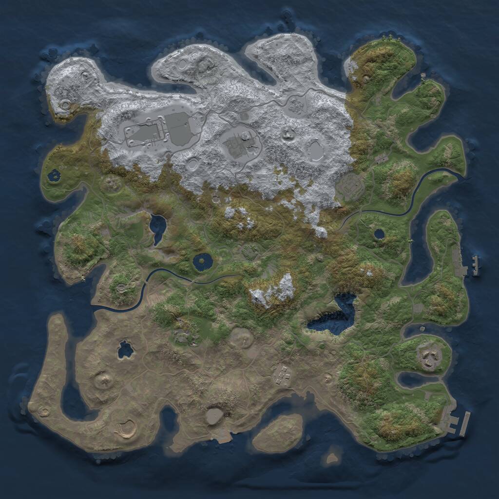 Rust Map: Procedural Map, Size: 4000, Seed: 1565811951, 13 Monuments