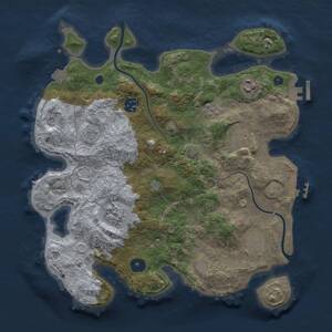 Thumbnail Rust Map: Procedural Map, Size: 3400, Seed: 2140077517, 12 Monuments