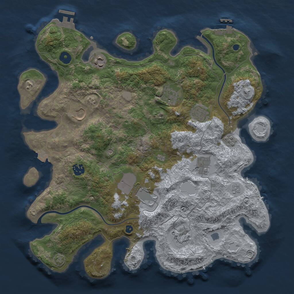 Rust Map: Procedural Map, Size: 3750, Seed: 978588620, 15 Monuments