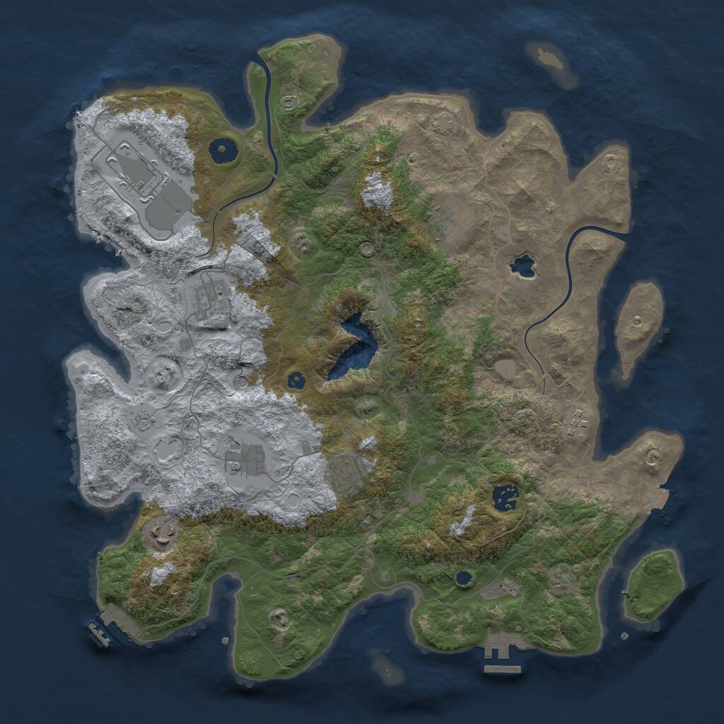Rust Map: Procedural Map, Size: 4000, Seed: 324493244, 14 Monuments