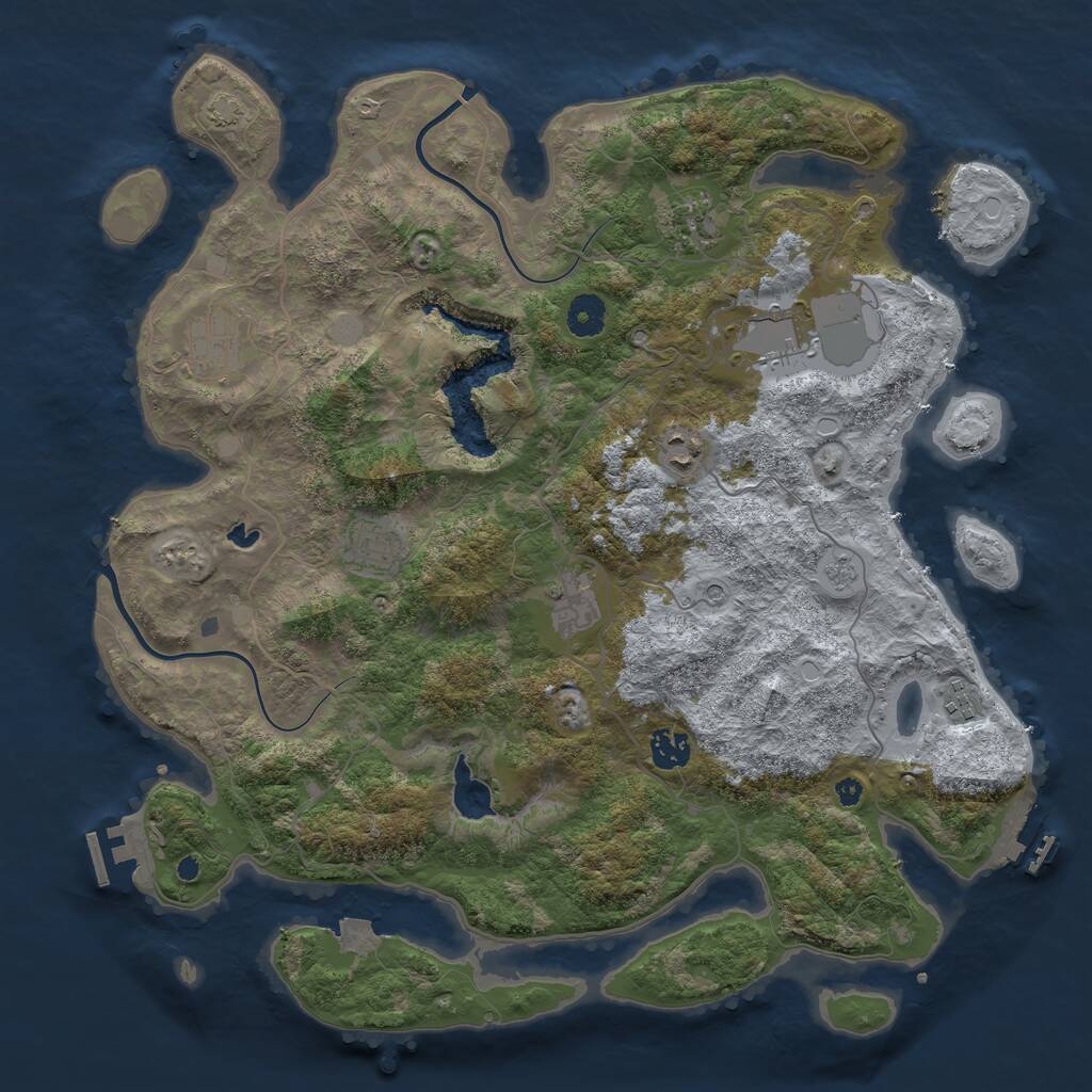 Rust Map: Procedural Map, Size: 4000, Seed: 479130895, 14 Monuments