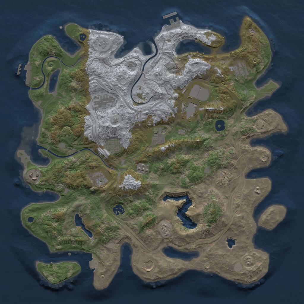 Rust Map: Procedural Map, Size: 4250, Seed: 178509341, 17 Monuments