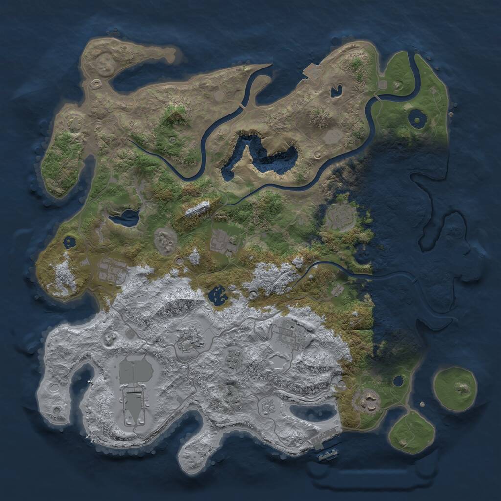 Rust Map: Procedural Map, Size: 4000, Seed: 2465, 15 Monuments