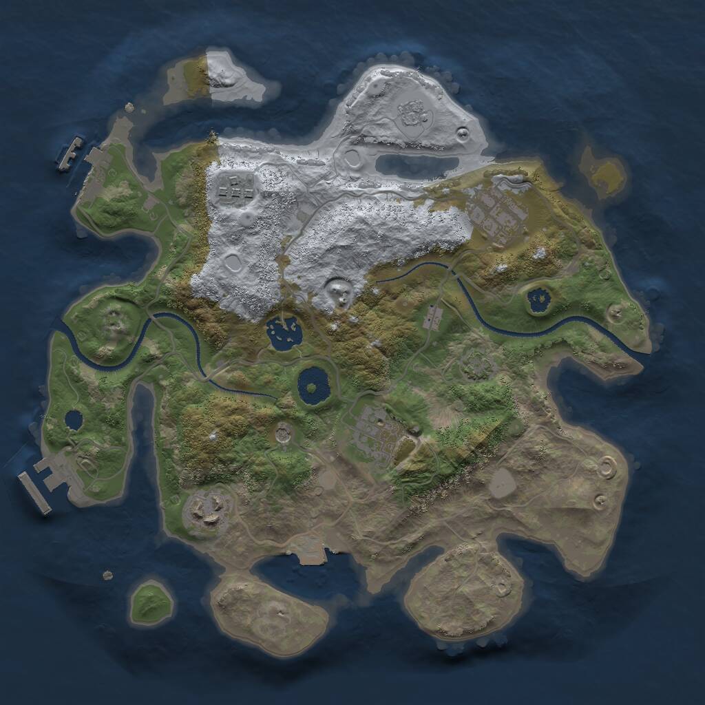 Rust Map: Procedural Map, Size: 3000, Seed: 756133182, 11 Monuments