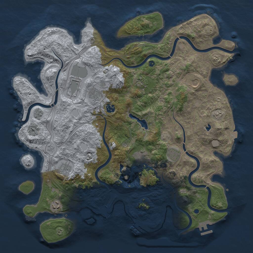 Rust Map: Procedural Map, Size: 4250, Seed: 45464748, 16 Monuments