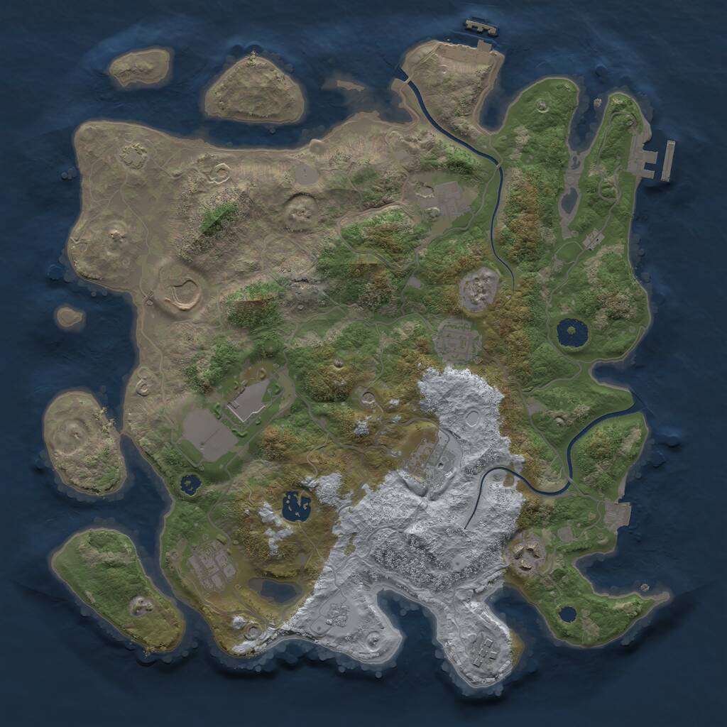 Rust Map: Procedural Map, Size: 3600, Seed: 69640076, 15 Monuments